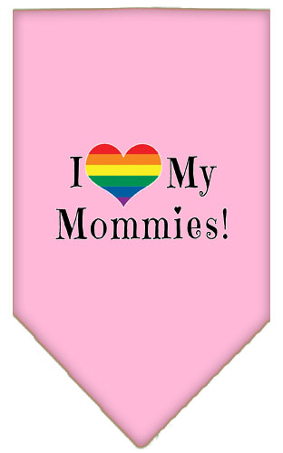 I heart my Mommies Screen Print Bandana Light Pink Small